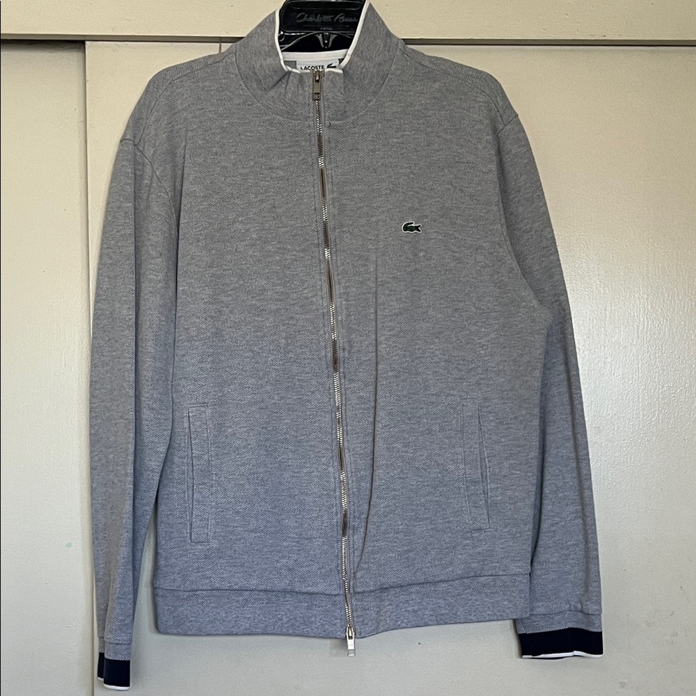 Lacoste Men's Zip-Up Sweater in Gray